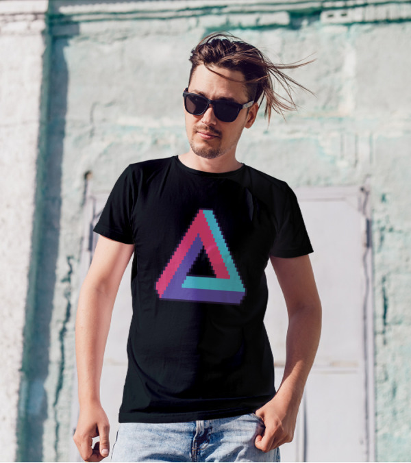 Infinite Triangle Pixel Art Retro Colors T-Shirt