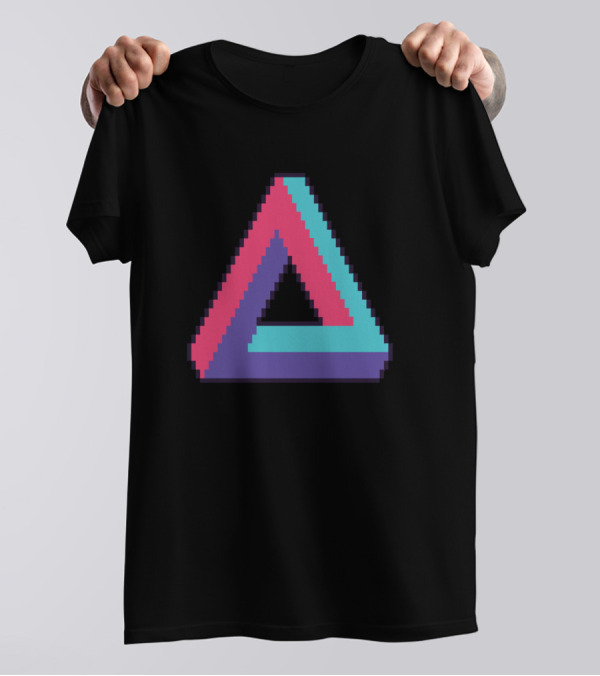 Infinite Triangle Pixel Art Retro Colors T-Shirt