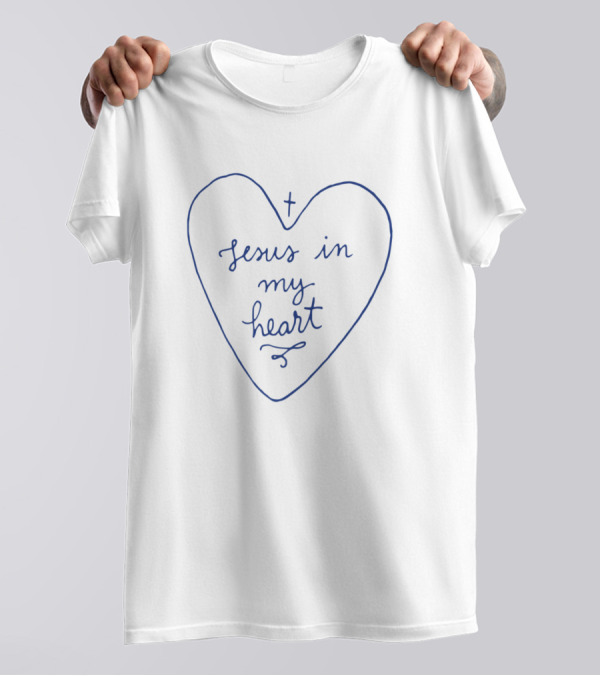 Jesus In My Heart Cross Outline T-Shirt