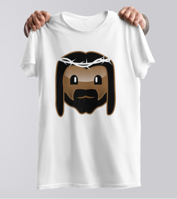 Jesus Is Black Jesus Cartoon Crown Of Thorns T-Shirt