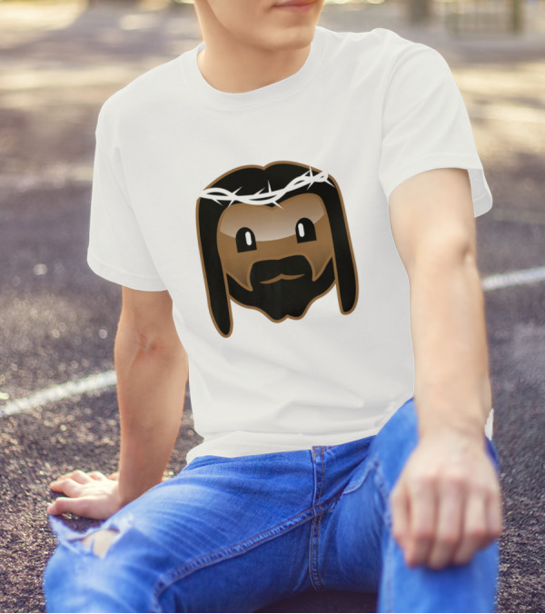 Jesus Is Black Jesus Cartoon Crown Of Thorns T-Shirt