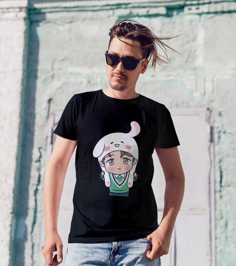 Jimin BTS Cute Cartoon Bunny Hat T-Shirt