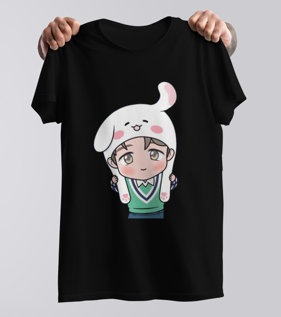 Jimin BTS Cute Cartoon Bunny Hat T-Shirt