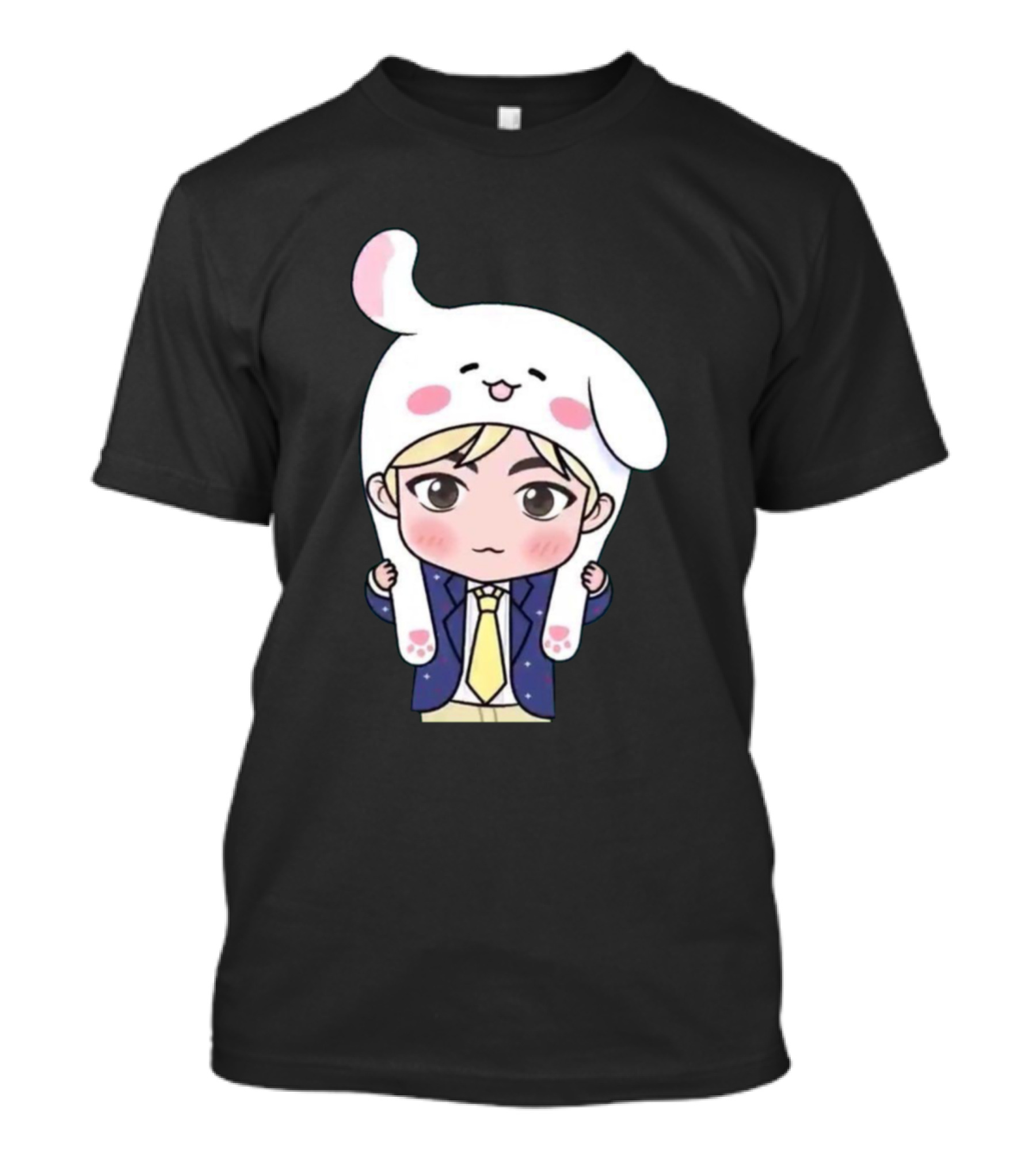 Jin BTS Cute Character With Bunny Hat T-Shirt