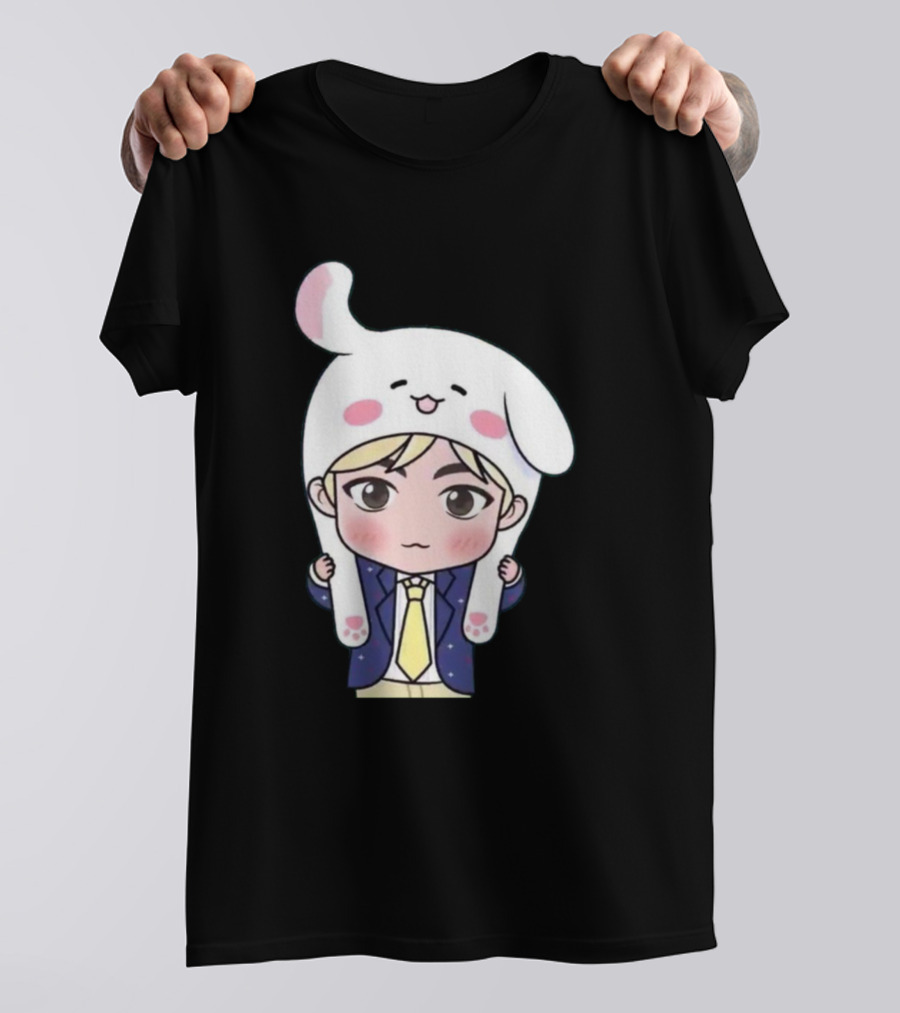 Jin BTS Cute Character With Bunny Hat T-Shirt