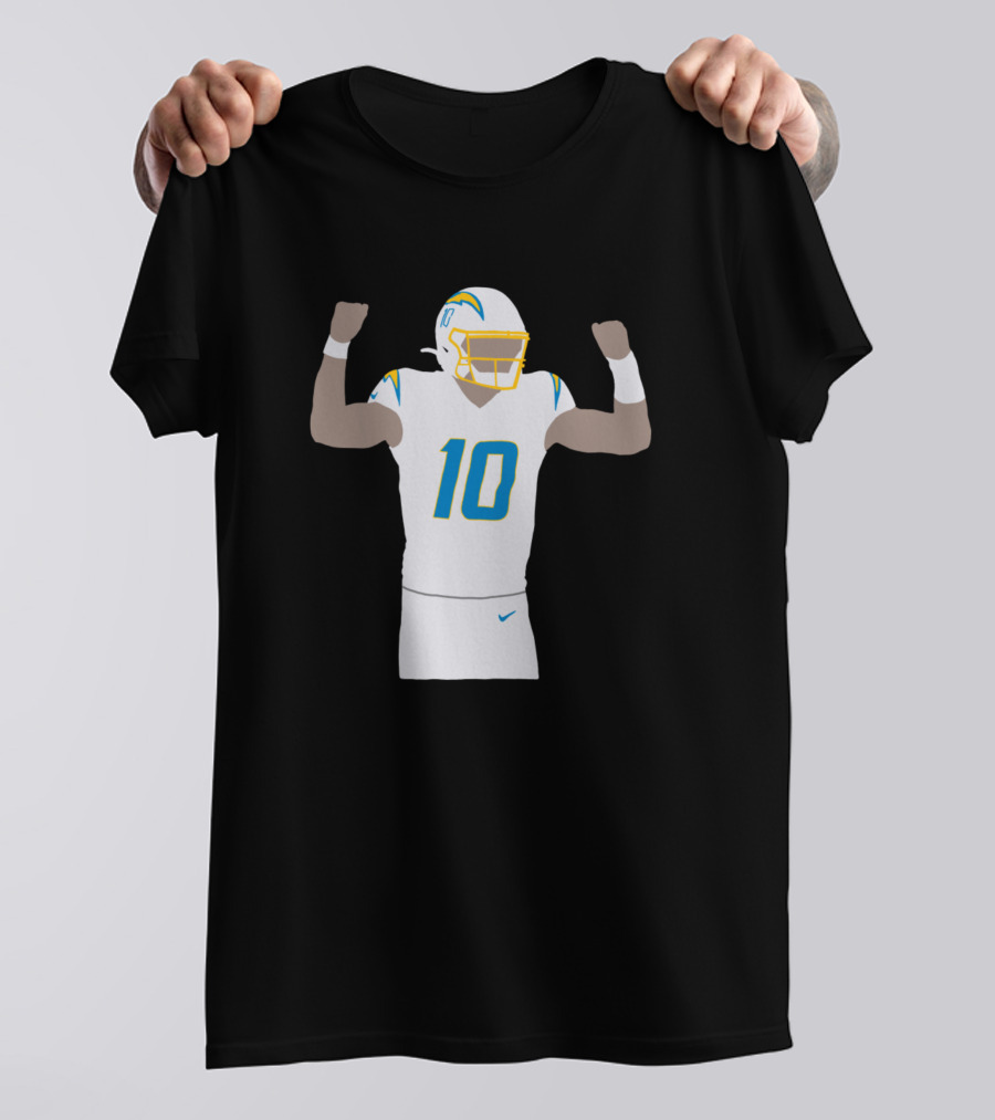 Chargers Quarterback Number 10 Celebration Pose T-Shirt