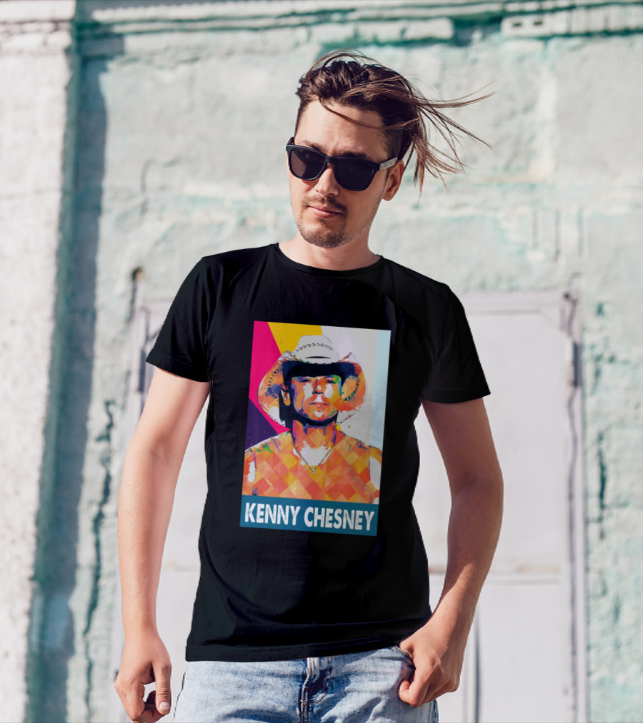 Kenny Chesney Colorful Pop Art Cowboy Hat T-Shirt
