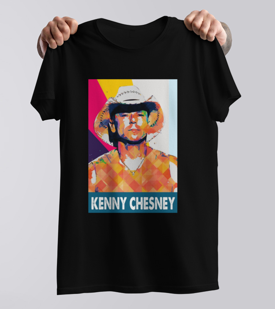 Kenny Chesney Colorful Pop Art Cowboy Hat T-Shirt