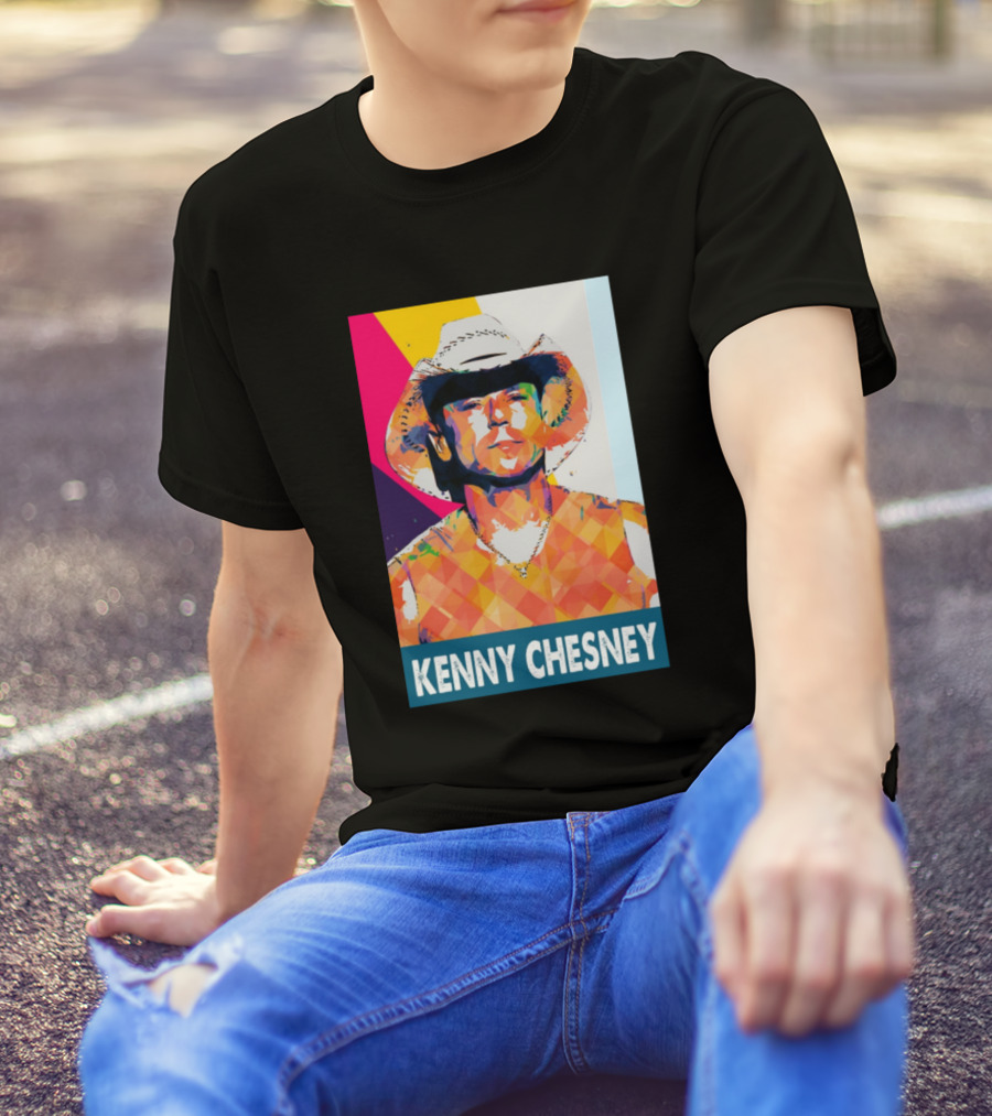 Kenny Chesney Colorful Pop Art Cowboy Hat T-Shirt