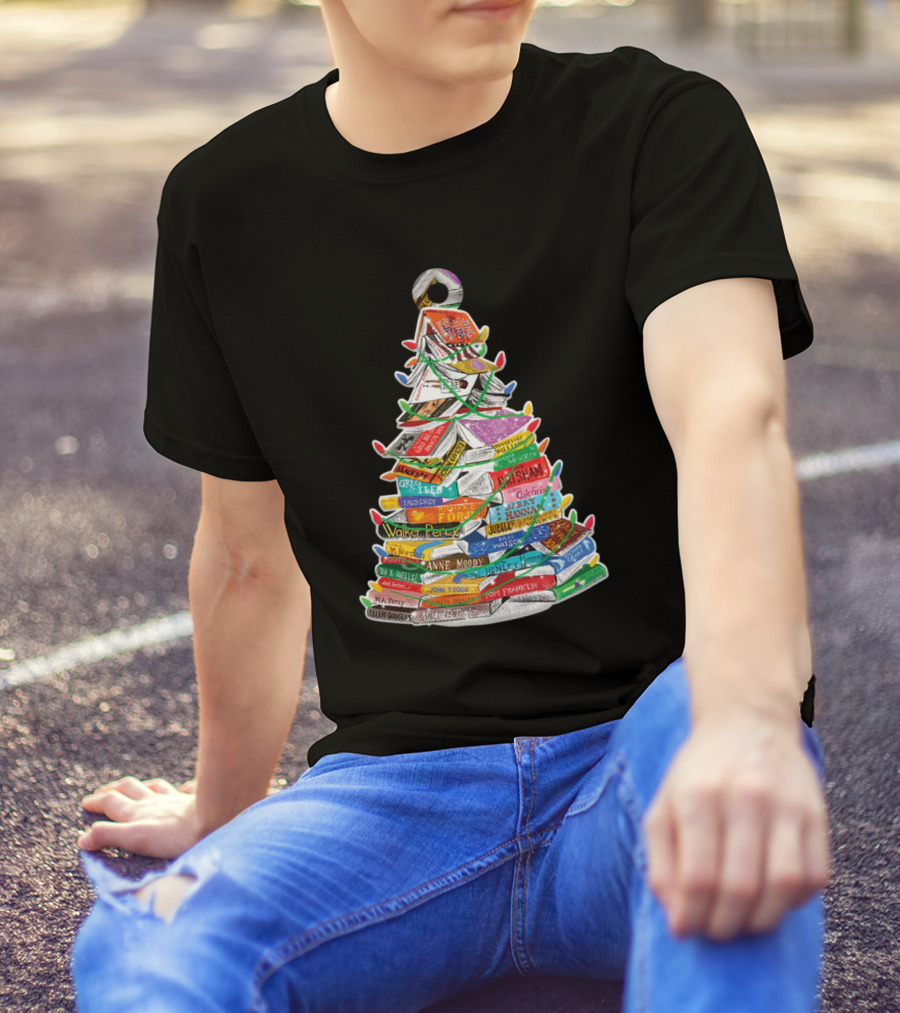 Life Without Horses And Dogs I Don Think Book Tree With Garland Of Titles And Authors T-Shirt