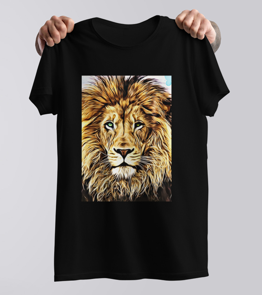Lion Head Digital Roaring Majesty T-Shirt