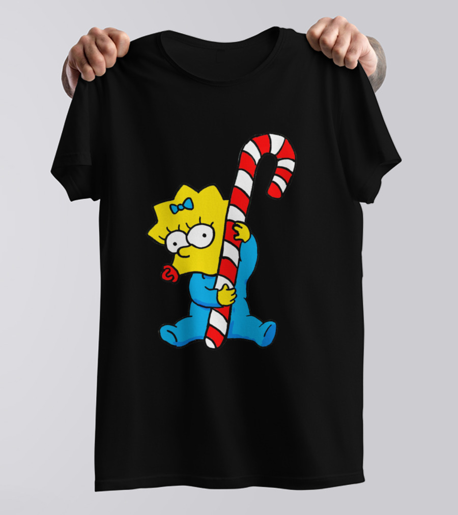 Maggie Simpson Merry Candy Cane Holiday Fun T-Shirt