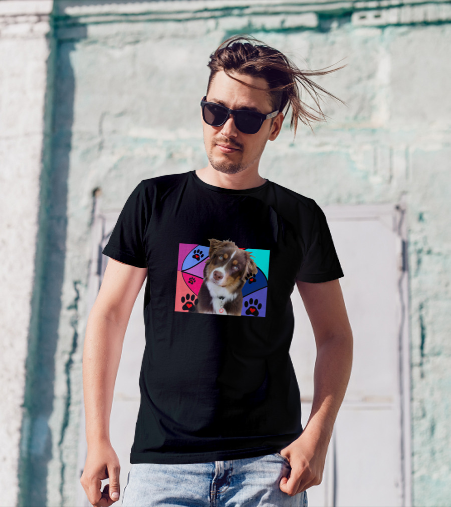 MINIATURE AMERICAN SHEPHERD MOM PUPPY PAW PRINTS T-Shirt