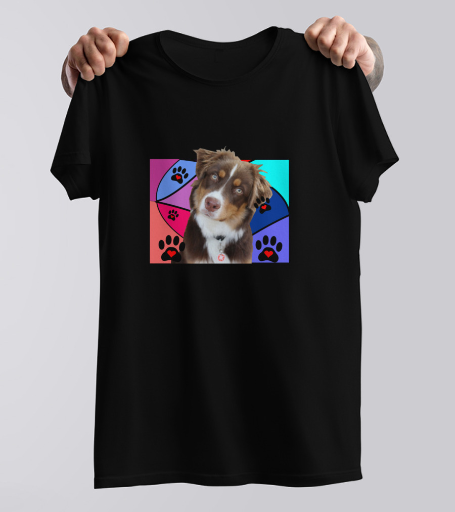 MINIATURE AMERICAN SHEPHERD MOM PUPPY PAW PRINTS T-Shirt