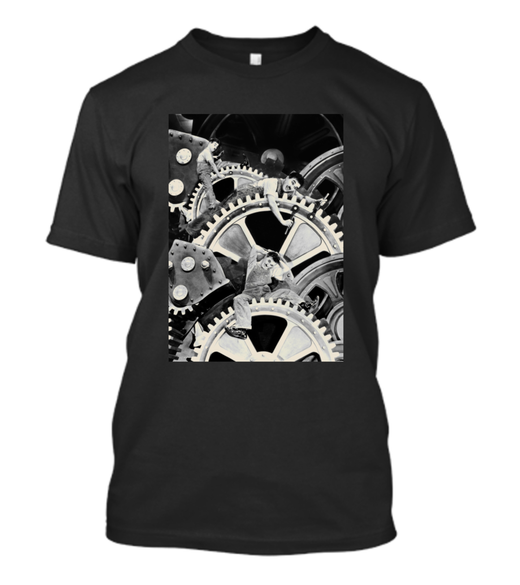 Charlie Chaplin Iconic Modern Times Industrial Gears Scene T-Shirt