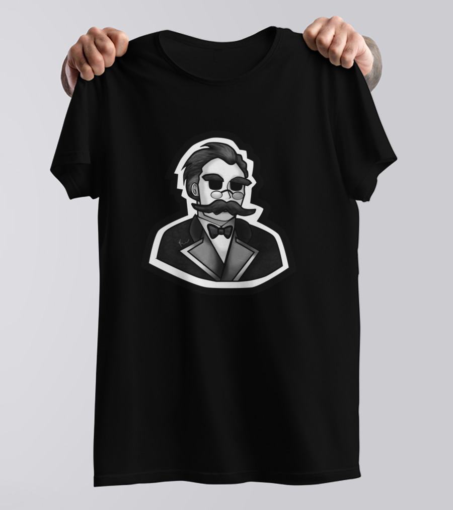 Nietzsche Monochrome Portrait With Sunglasses And Mustache T-Shirt