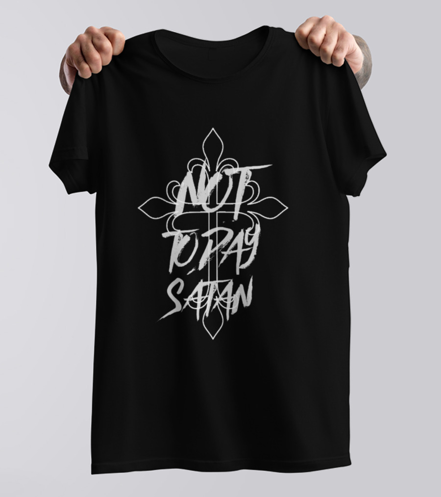Not Today Satan Cross Motif T-Shirt