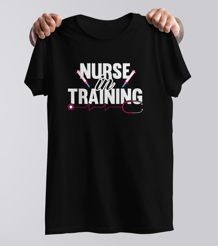 Nurse In Training Heartbeat With Syringes And Stethoscope T-Shirt