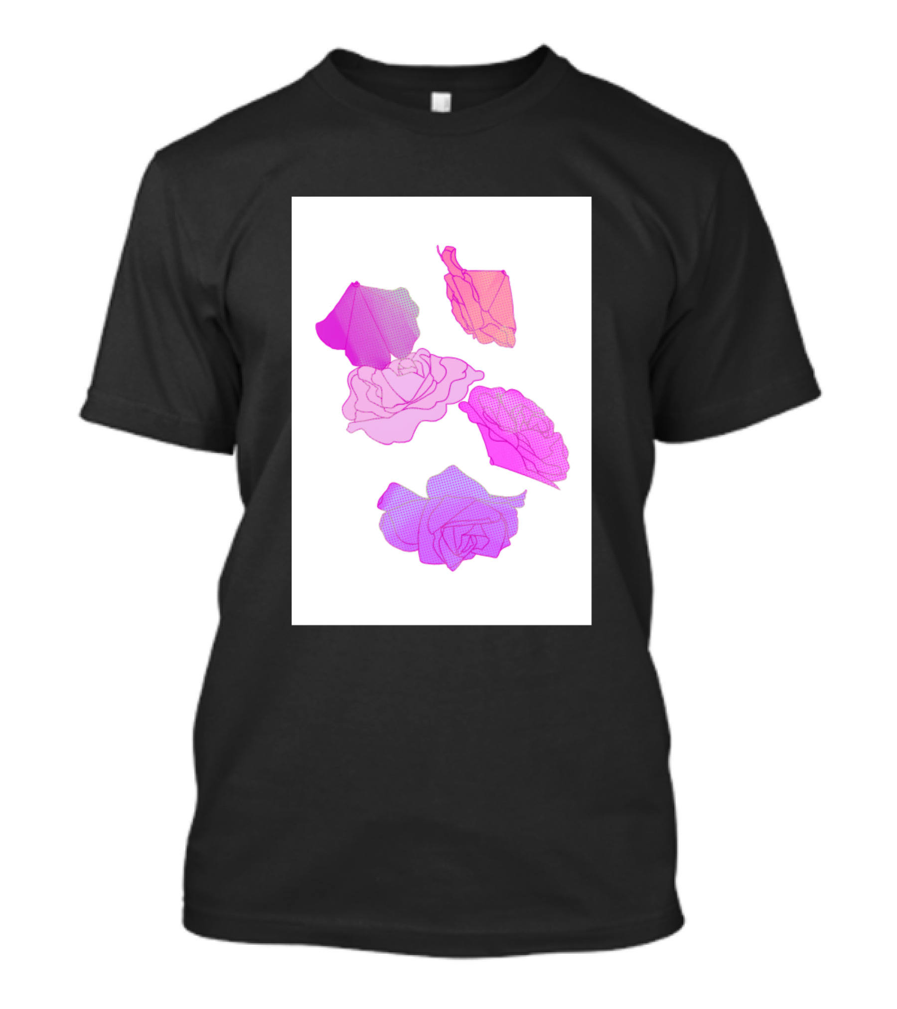 Origami Roses Pink Floral Transformation T-Shirt