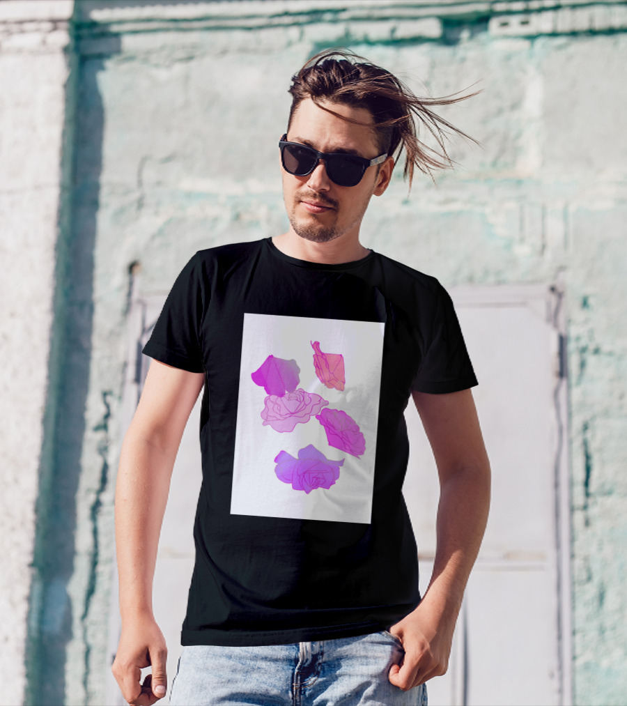 Origami Roses Pink Floral Transformation T-Shirt