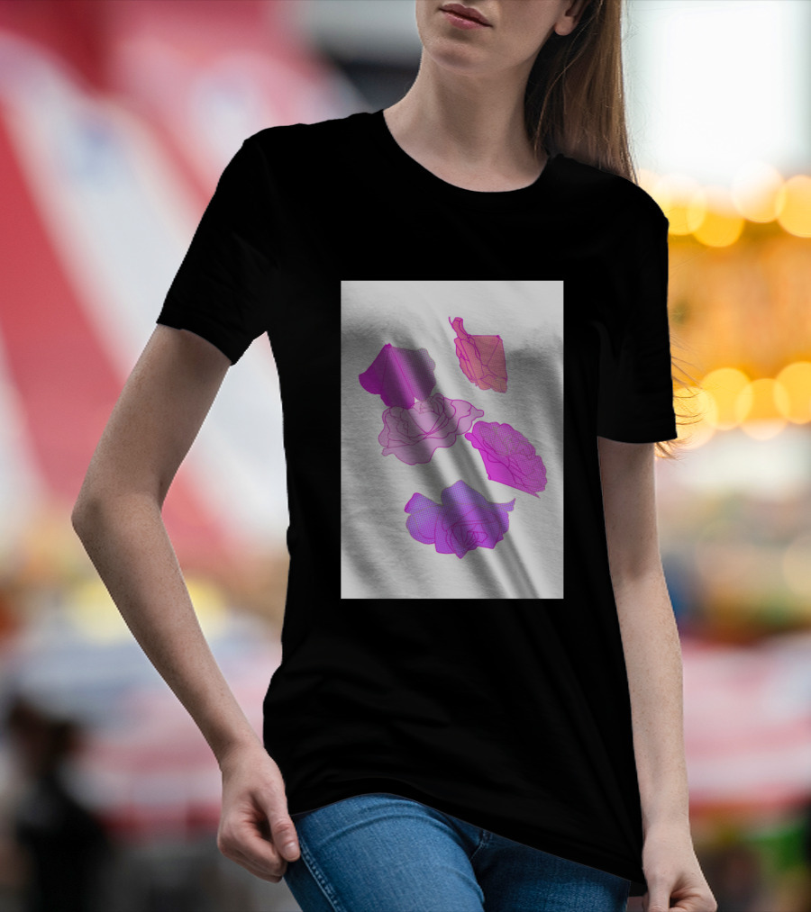 Origami Roses Pink Floral Transformation T-Shirt