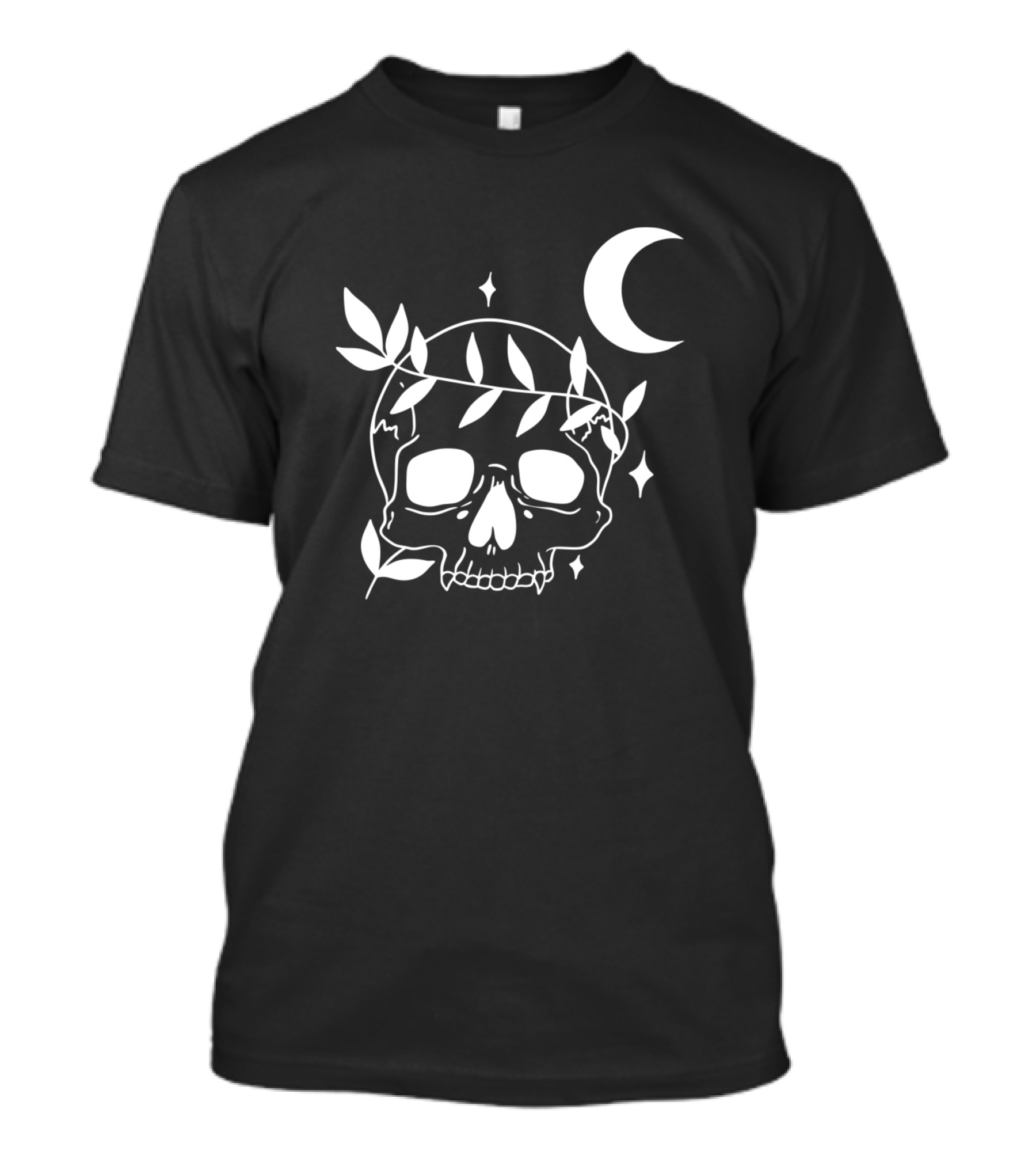 Ouija Mystic Eye Skull With Moon And Leaves T-Shirt