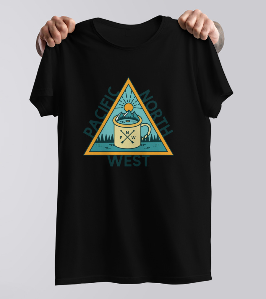 PACIFIC NORTHWEST COFFEE MUG MOUNTAIN SUN LOGO PINES PNW T-Shirt