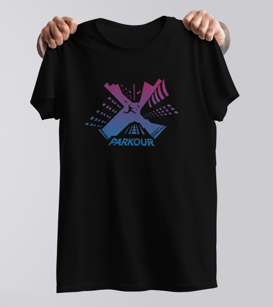 Parkour Runner Freerunner Traceur Urban Skyline T-Shirt
