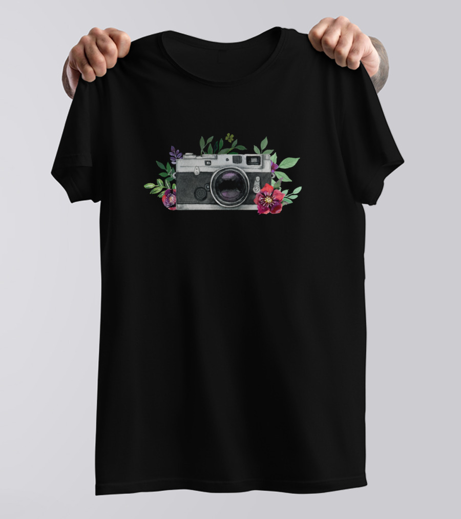 Floral Camera Capture Life Photography Botanical Artistry T-Shirt
