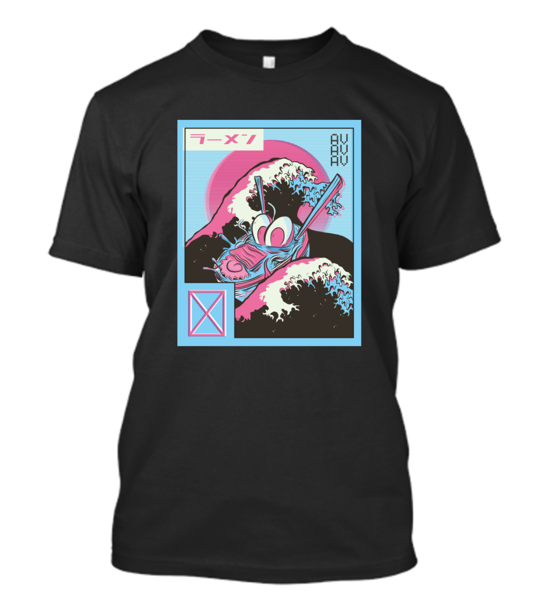 Ramen Wave AVAVAV Vaporwave Japanese Text T-Shirt