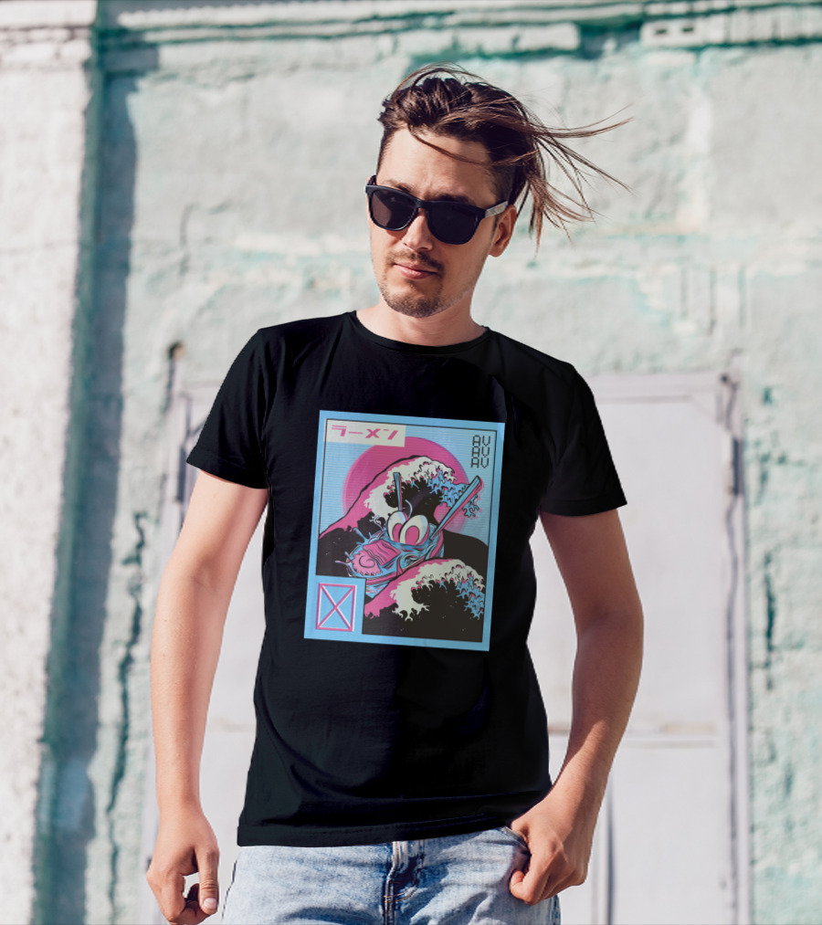 Ramen Wave AVAVAV Vaporwave Japanese Text T-Shirt