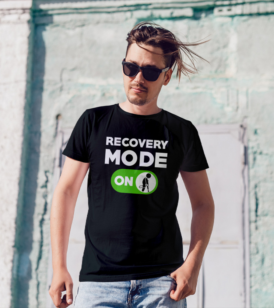 Recovery Mode On Crutch Symbol Injury Leg T-Shirt