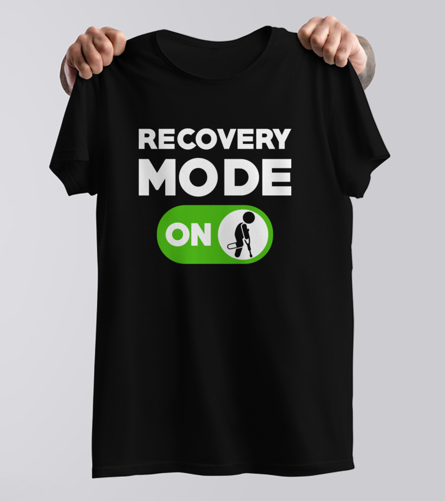 Recovery Mode On Crutch Symbol Injury Leg T-Shirt
