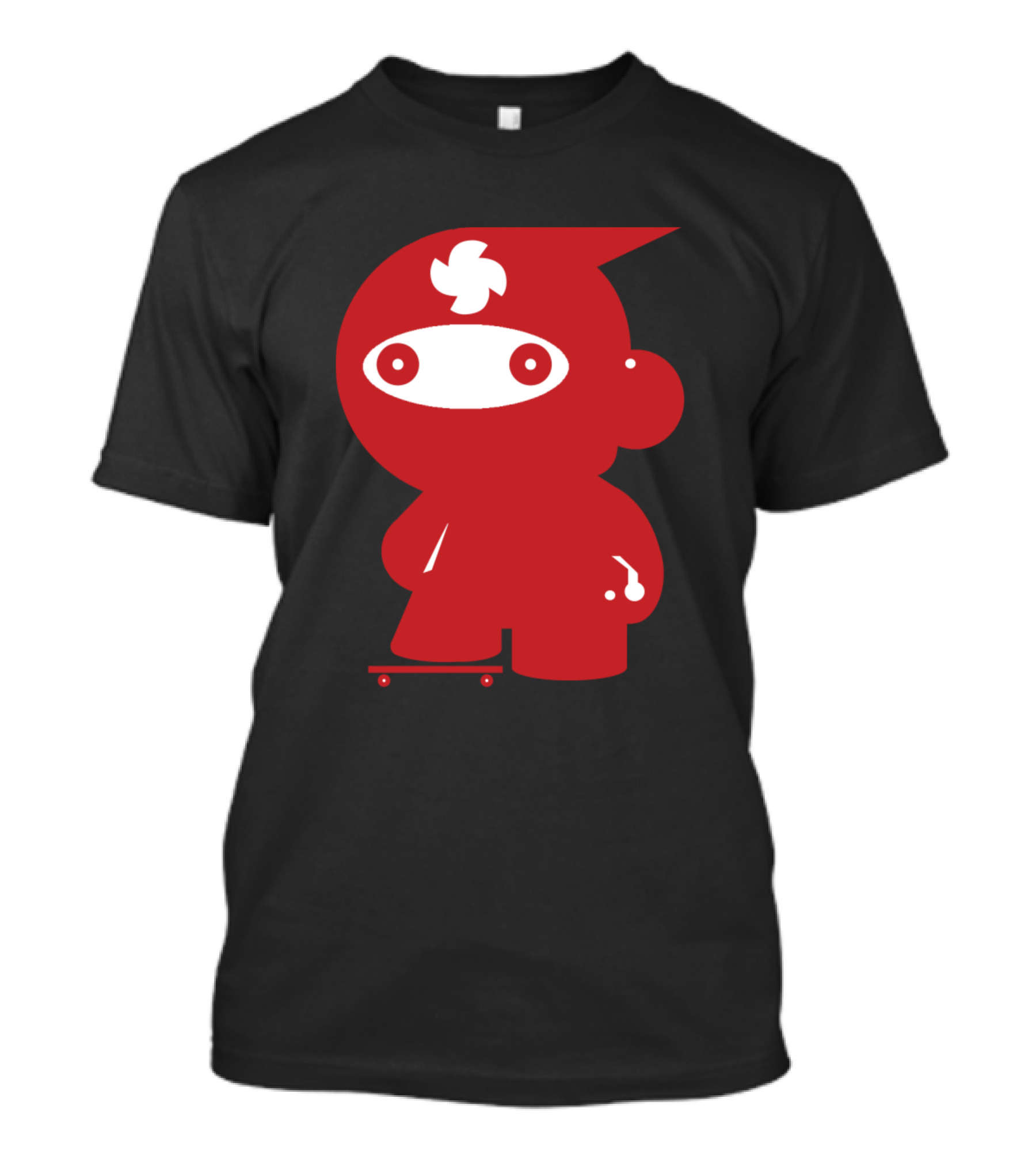 Red Ninja Skateboarding Icon Art Ninja Warrior T-Shirt