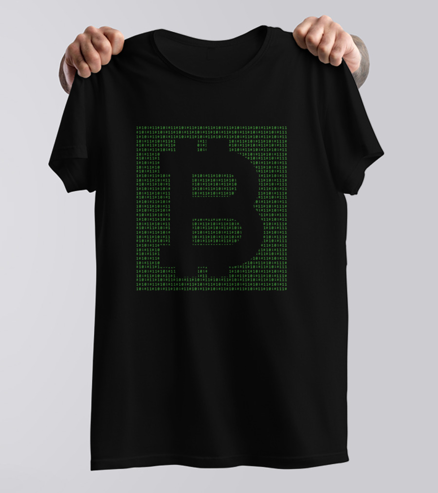 Retro Bitcoin Code Miner Trader Binary Matrix T-Shirt