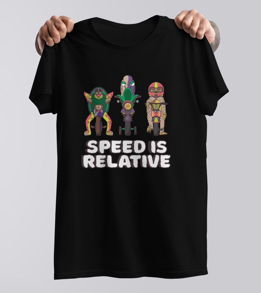 Speed Is Relative Sloth Turtle Snail Slow Motorcycle T-Shirt