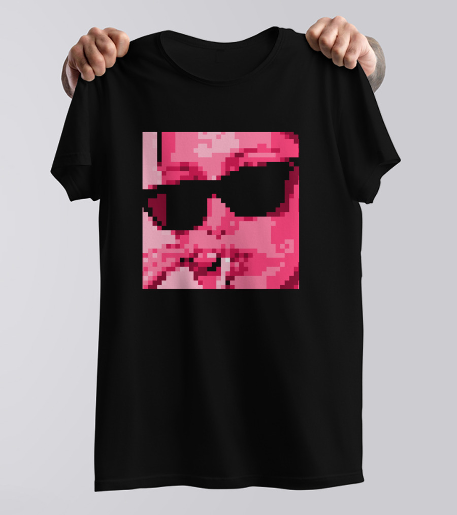 Smoke Pixel Art Sunglasses Retro Pink Aesthetic T-Shirt