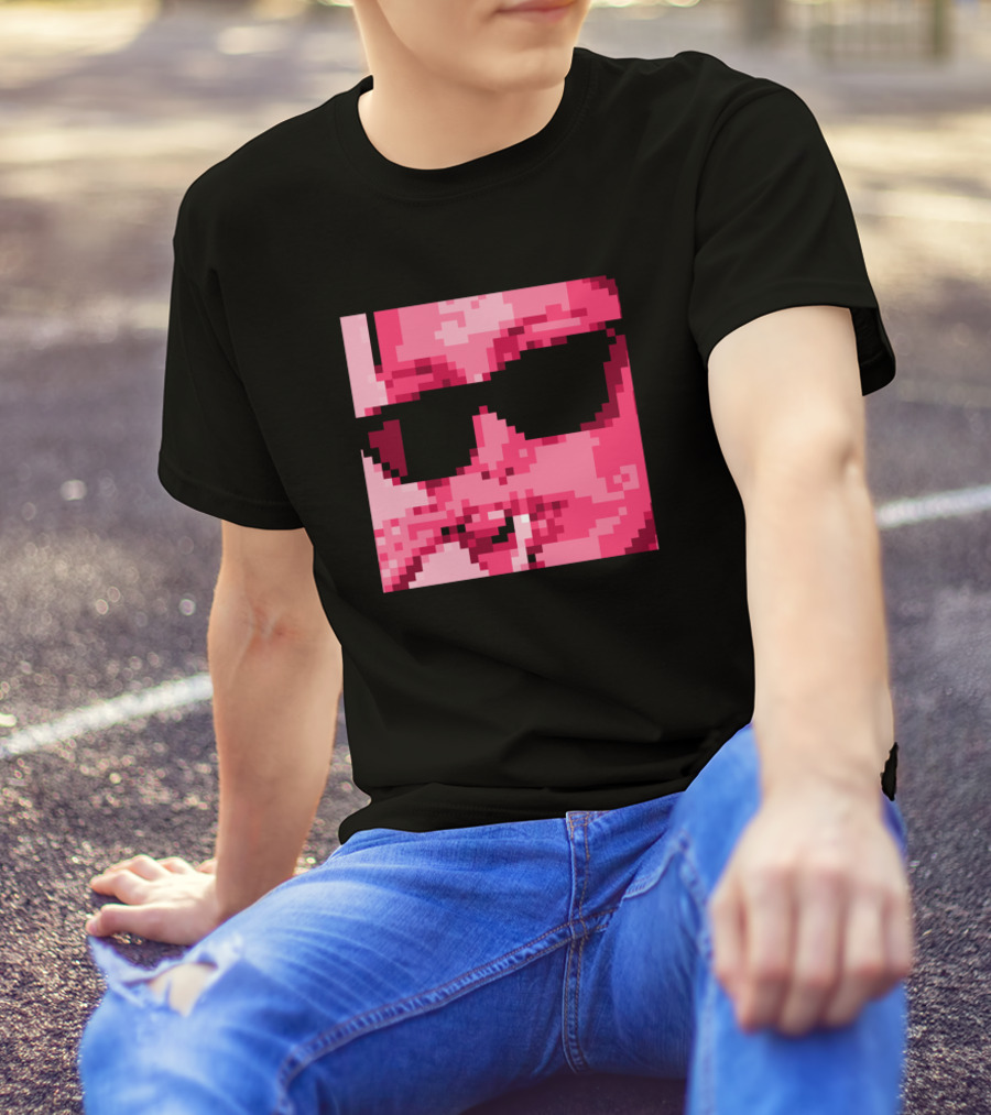 Smoke Pixel Art Sunglasses Retro Pink Aesthetic T-Shirt
