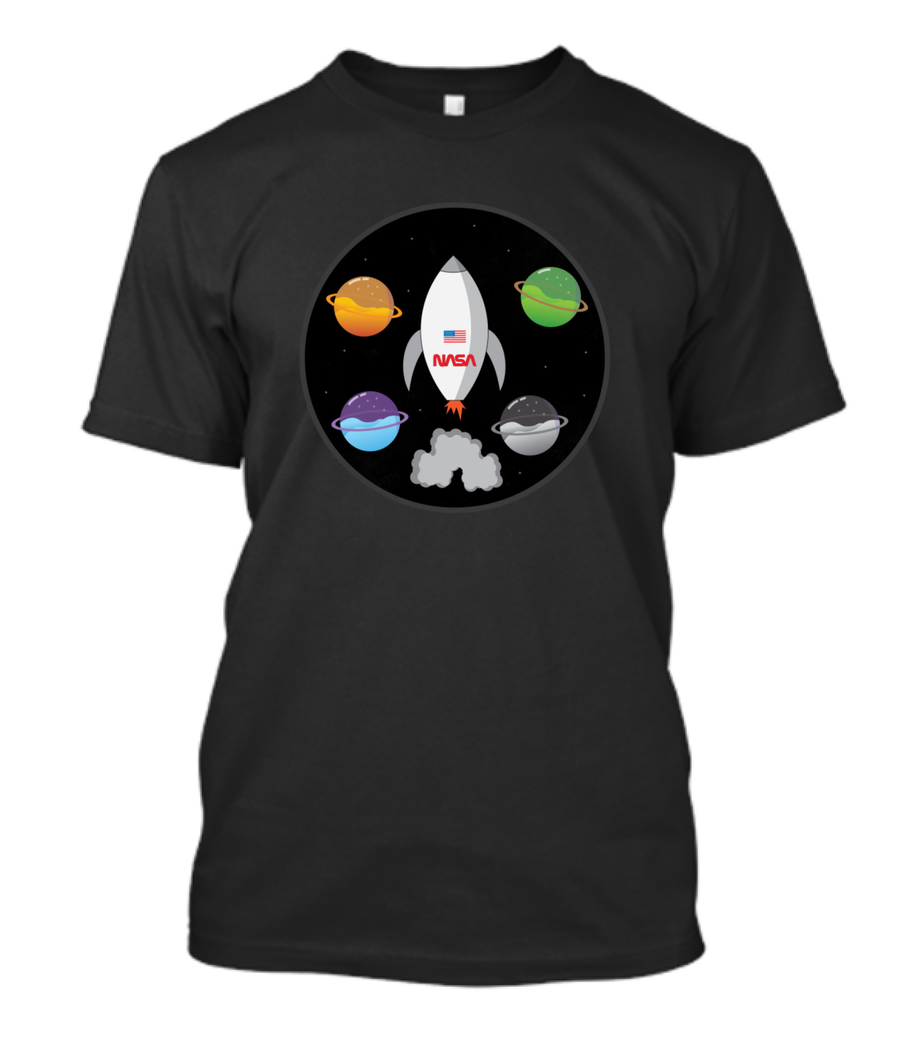 NASA Rocket And Planets Space Travel Exploration T-Shirt