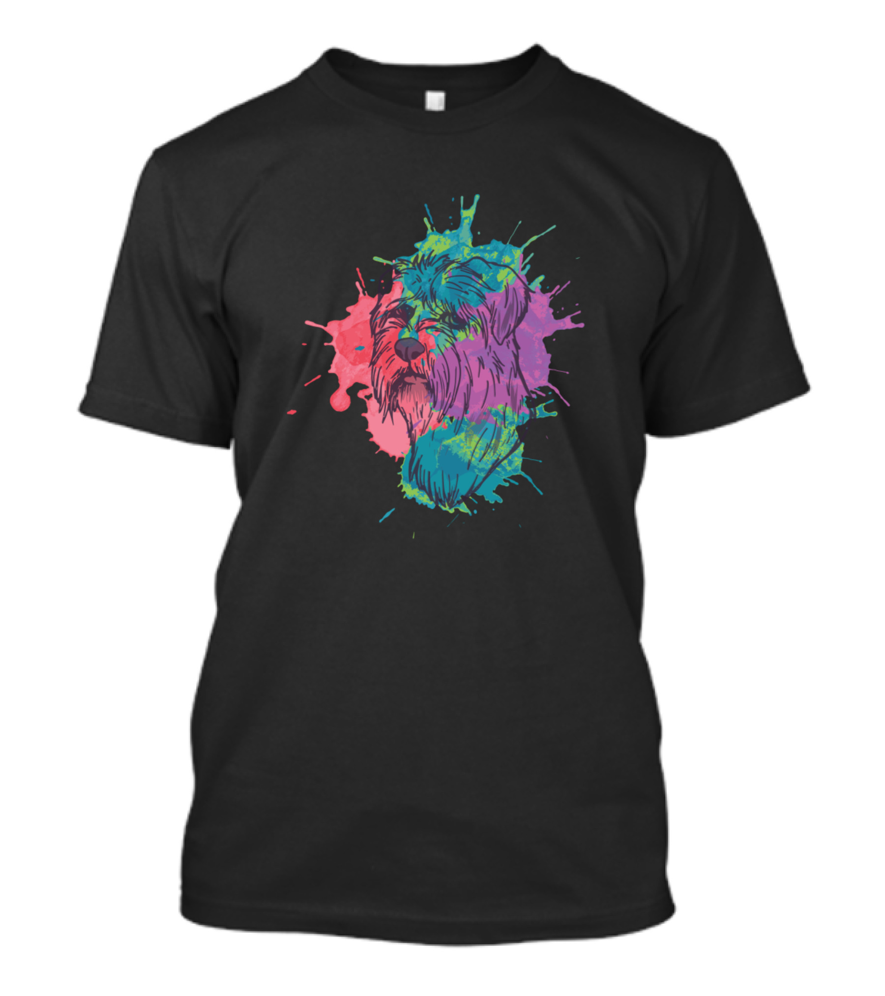 Splash Irish Soft Coated Wheaten Terrier Dog Colorful Paint Splatter T-Shirt