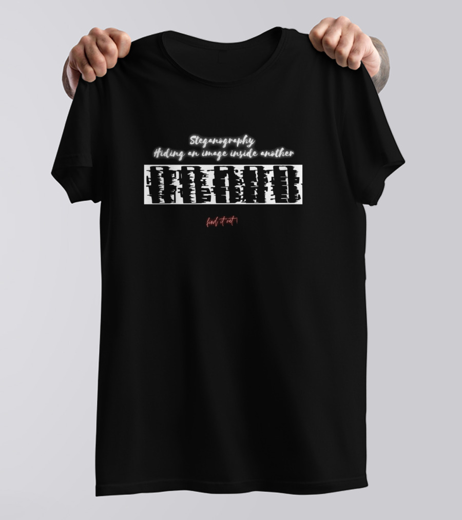 Steganography Hiding An Image Inside Another Hidden Text T-Shirt