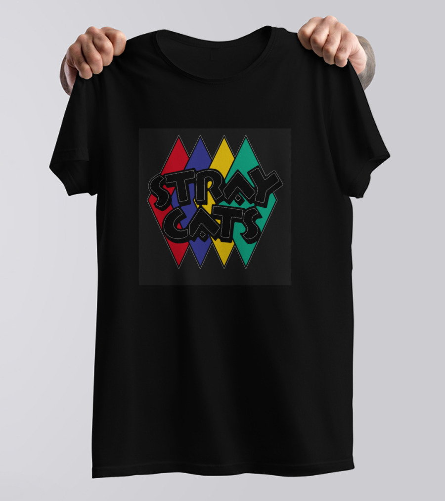 Stray Cats Retro Multicolor Diamonds T-Shirt