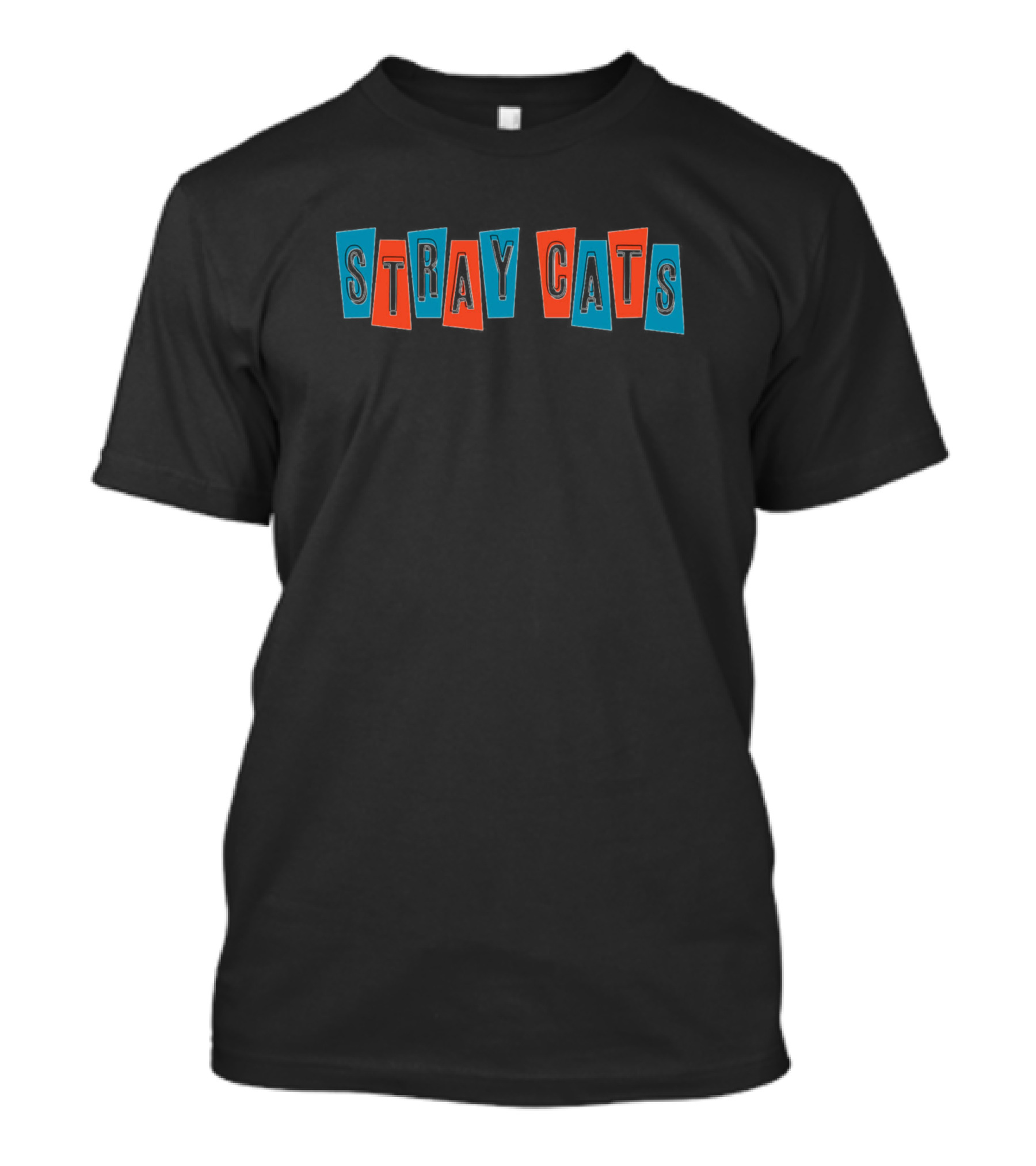 Stray Cats Retro Block Lettering T-Shirt