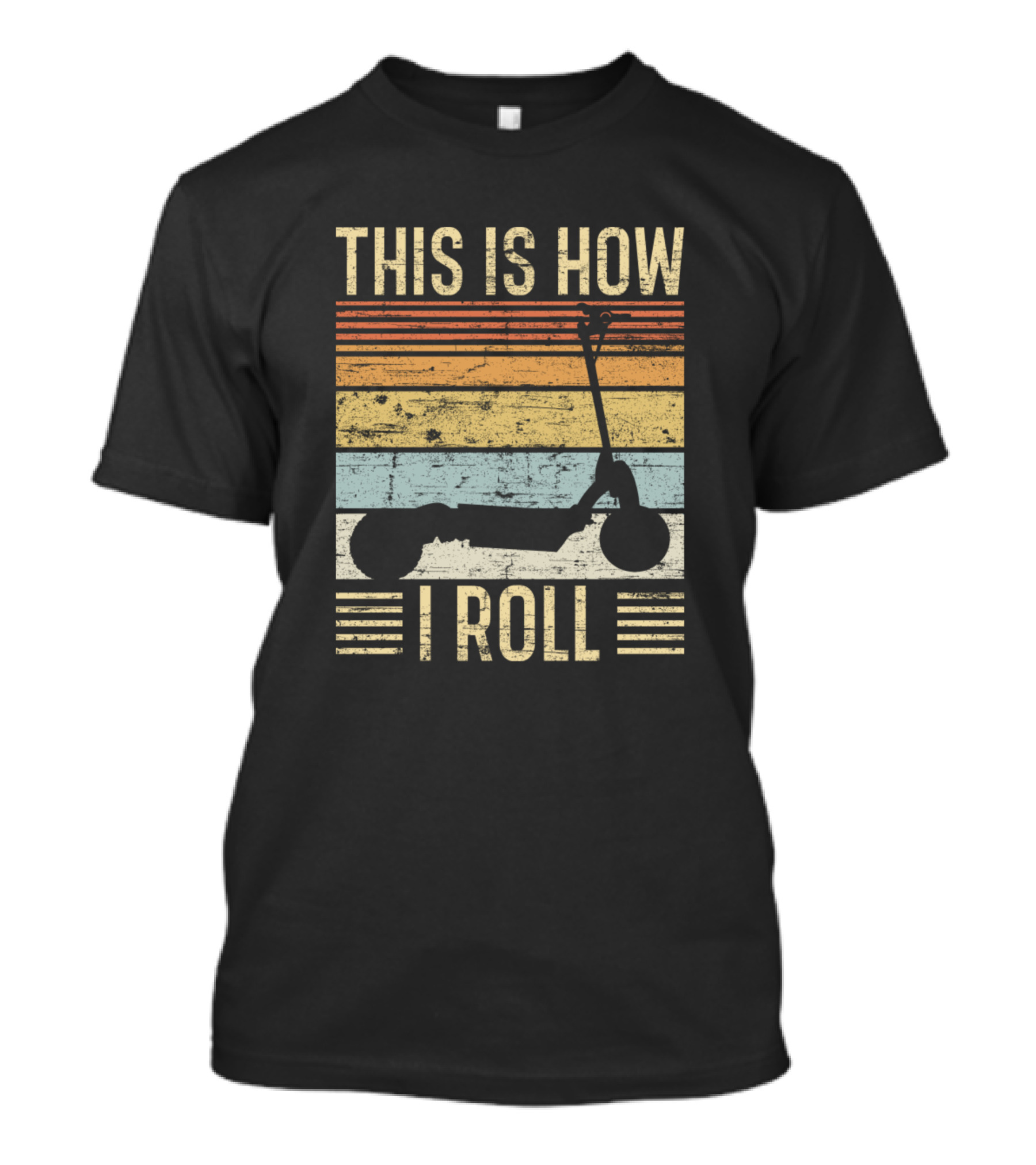 This Is How I Roll Scooter Vintage Stripes T-Shirt
