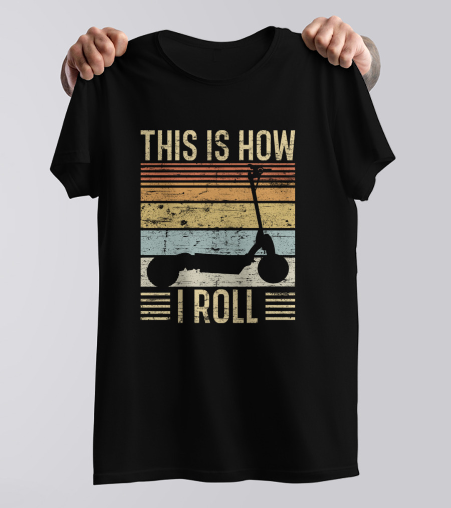 This Is How I Roll Scooter Vintage Stripes T-Shirt