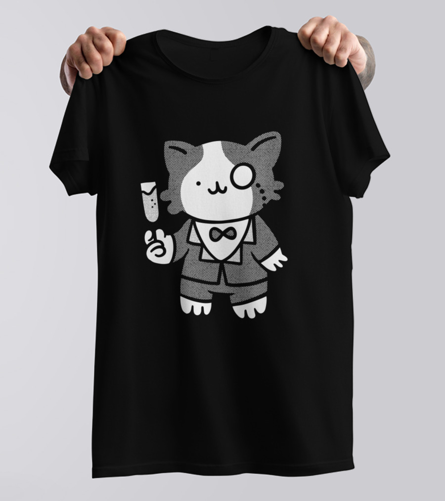 Tux Cat Monocle Champagne T-Shirt