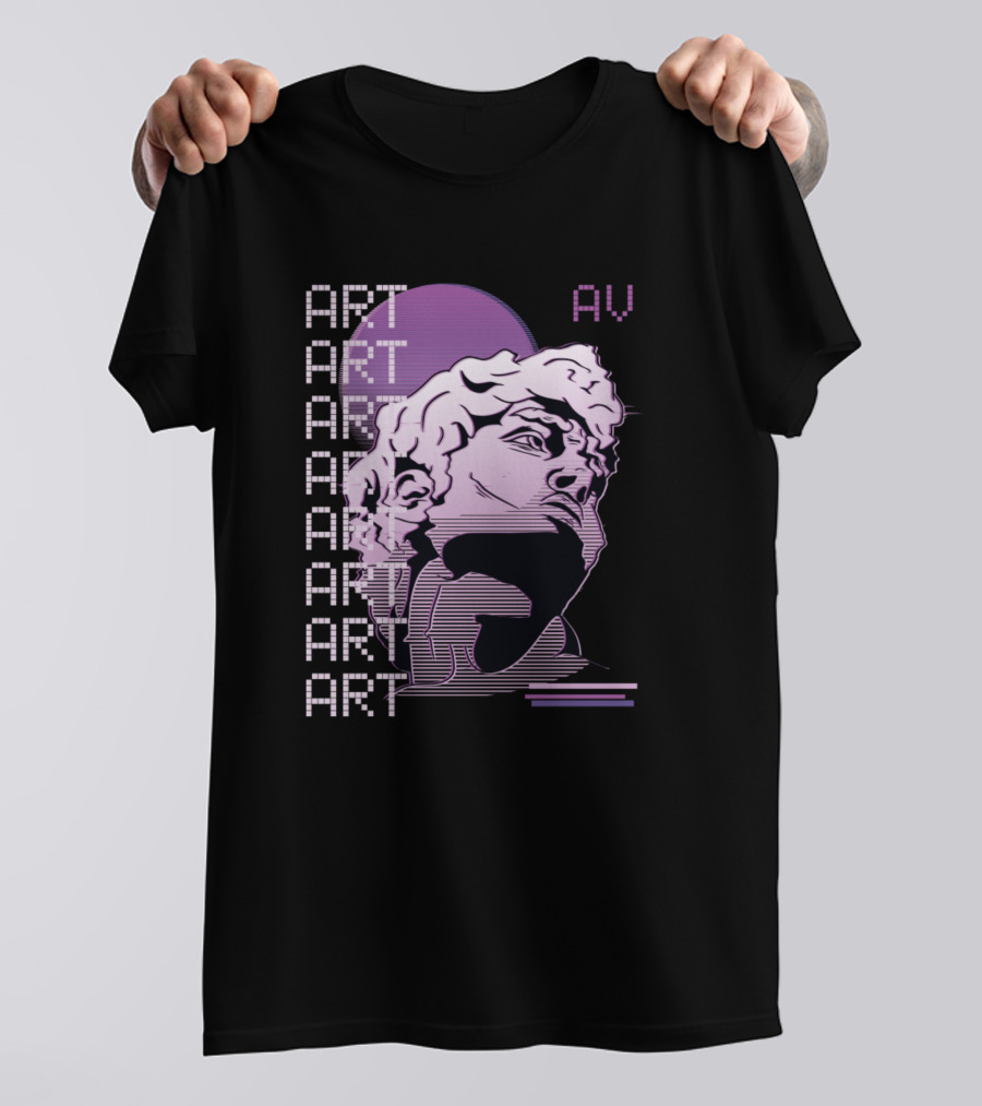 Vaporwave ART AV Pixelated Bust With Futuristic Aesthetic T-Shirt