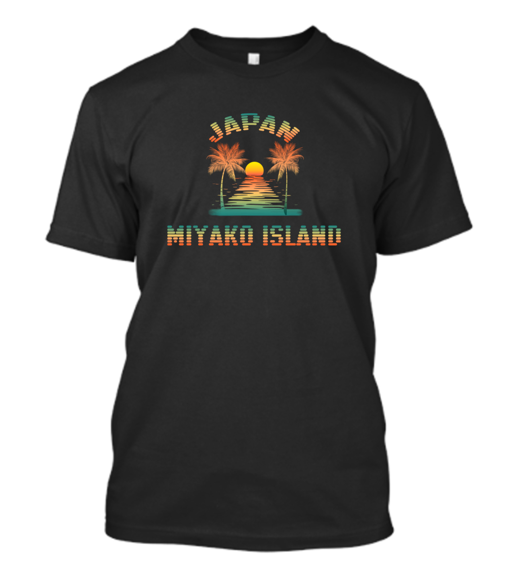 Japan Miyako Island Sunset Vintage Palm Trees T-Shirt