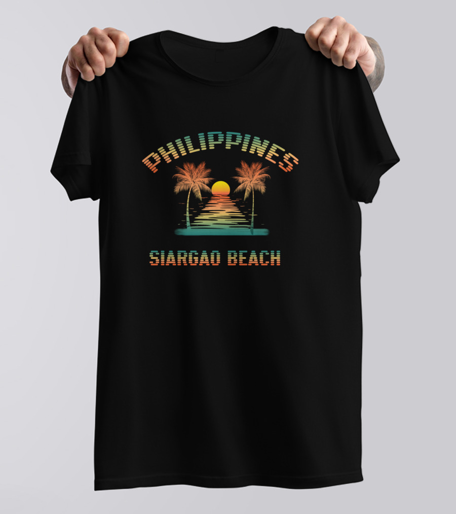 Philippines Siargao Beach Vintage Sunset Palms T-Shirt