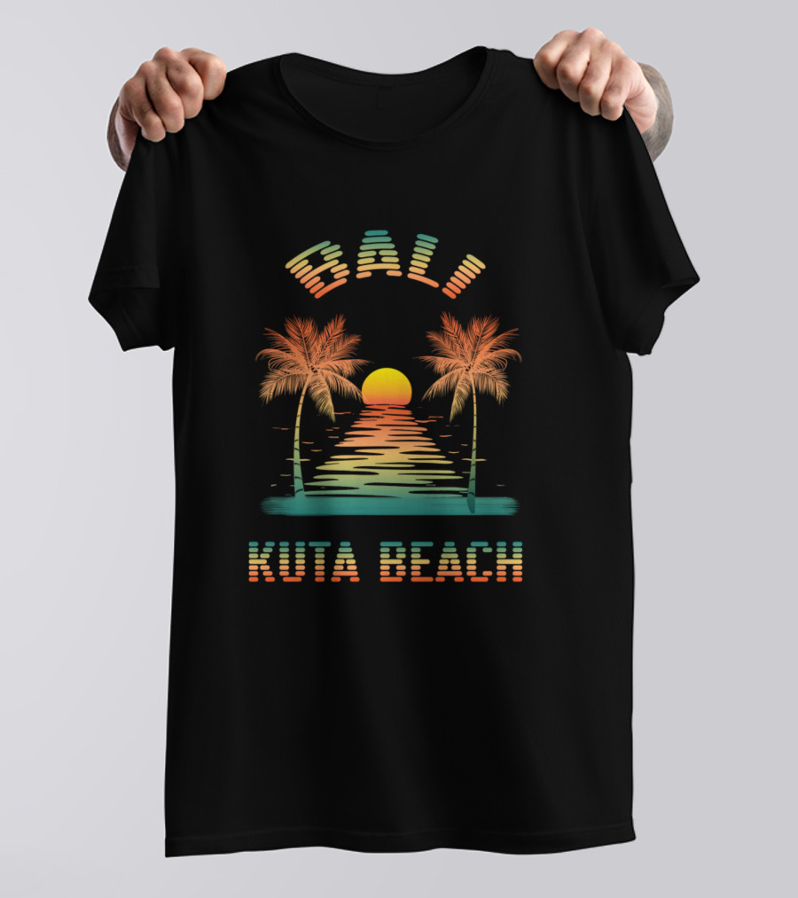 Bali Sunset With Palm Trees At Kuta Beach T-Shirt